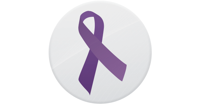 The purple ribbon as a symbol of awareness and support for those living with IBD